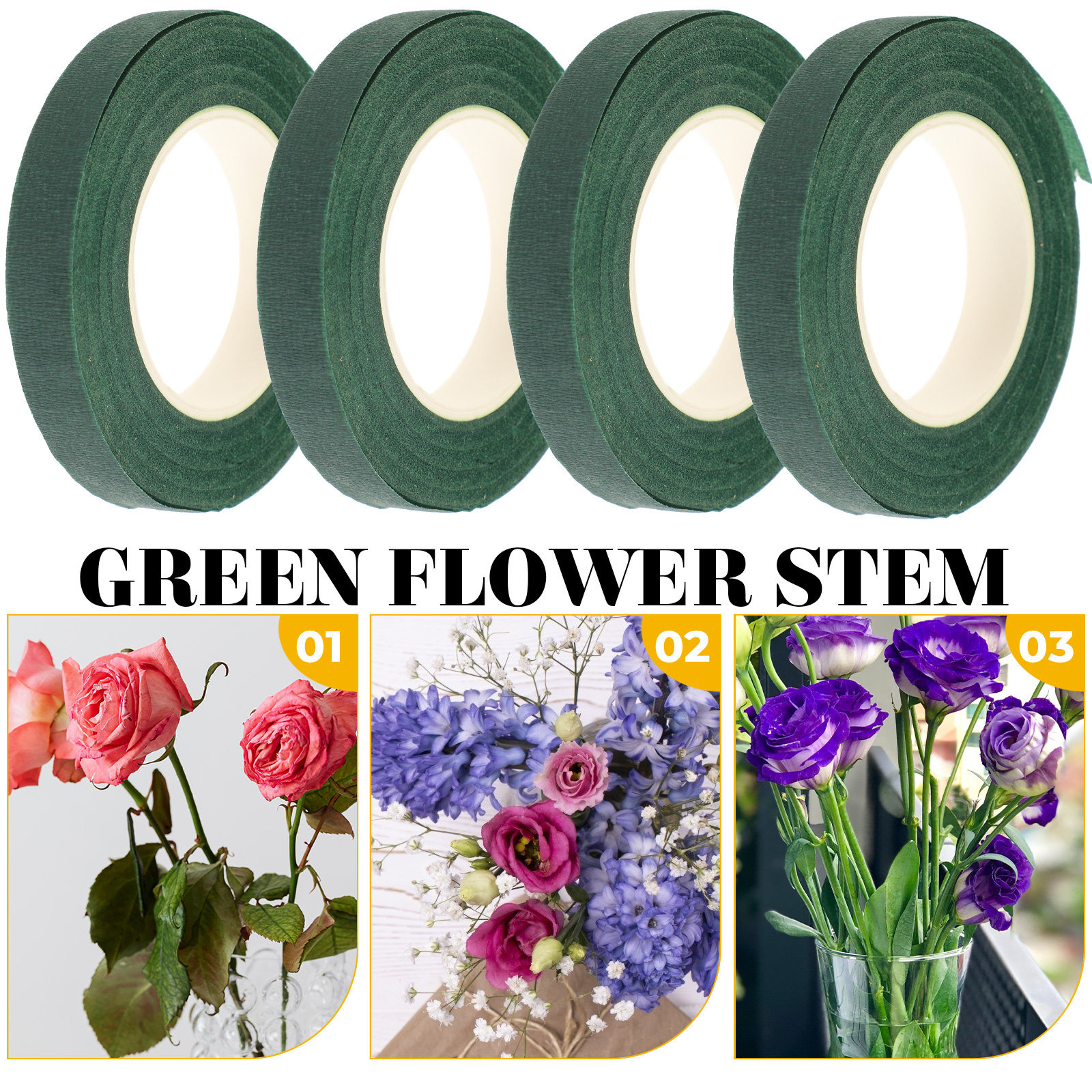 4Pcs Green Floral Tape Stretch - Florist Wreath Supply 리뷰 및 가격