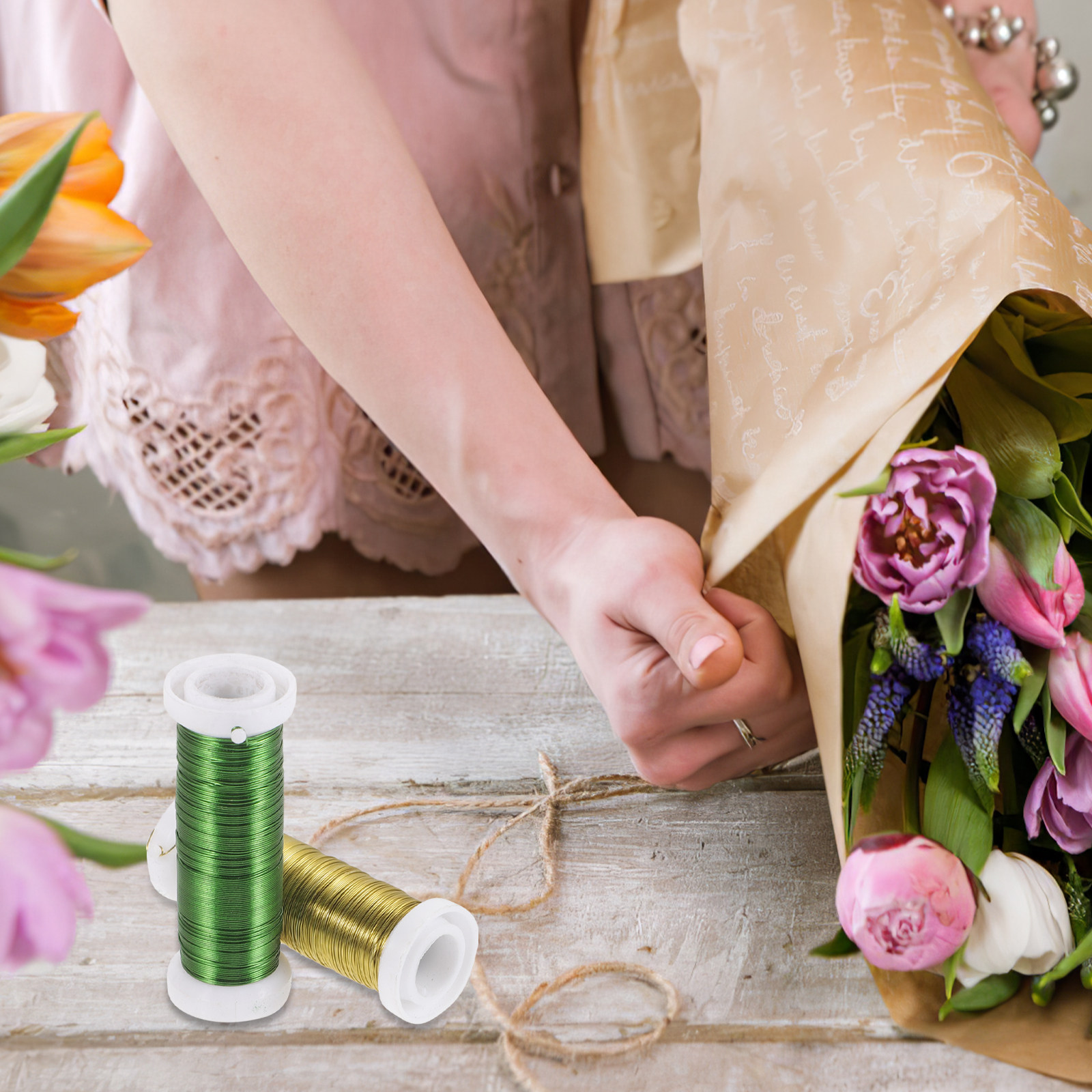 2 Rolls Floral Stem Wire Flori - Florist Wreath Supply 리뷰 및 가격