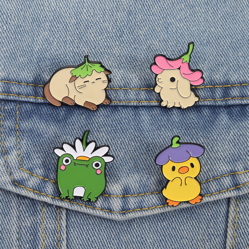 Flowers Leaf Hat Enamel Pins C - Flower Frog Pin 리뷰 및 가격